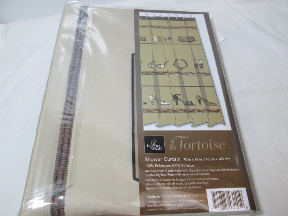 HomeWear Midnight Stripe Fabric Shower Curtain 70" "