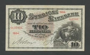 SWEDEN  10 kronor  1904  Krause 20f  VF  World Paper Money - Picture 1 of 2