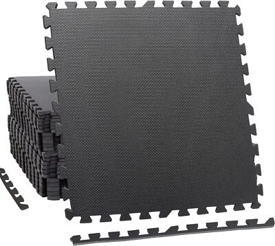 Alfombra de ejercicio rompecabezas 1/2" EVA alfombra de piso de espuma entrelazada 6/12/18/24/36/48 azulejos Foto 1 de 3