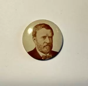 Vintage Ulysses S Grant Presidential Campaign Photo Button - Reproduction 1970s - Picture 1 of 3