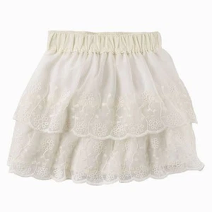 NEW Carter's Girls Lace Skirt Tiered Scalloped Ivory Tulle Cotton Lined Size 4 - Picture 1 of 9