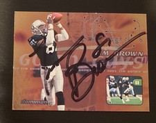 TIM BROWN AUTOGRAPHED SIGNED FOOTBALL CARD LA RAIDERS