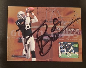 TIM BROWN AUTOGRAPHED SIGNED FOOTBALL CARD LA RAIDERS