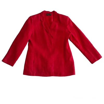 Vintage Harve Benard Blazer Women’s M Petite Linen Red Jacket - Image 1 of 4