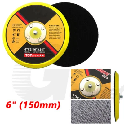 6" 150mm Dual Action Hook & Loop DA Orbital Sander Sanding Backing Pad 5/16"x24T - Image 1 of 4