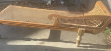 antique cane wicker chaise lounge  wood pegs rare orig3k🇺🇸50%OFF Til 10/6
