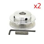 2pc A Type Aluminium Alloy Pulley OD 80mm Bore 25mm With Keyway For A Belt Motor