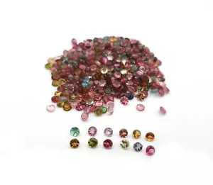 Natural Multi Tourmaline Round Cut Loose Gemstone Lot 50 Pcs 3 MM 6 CT - Picture 1 of 5