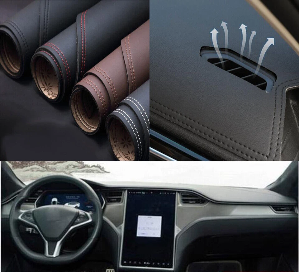 For Tesla Model S 2013-20 leather Non-slip Dash Board Cover Mat Dashboard Carpet Foto 1 de 4
