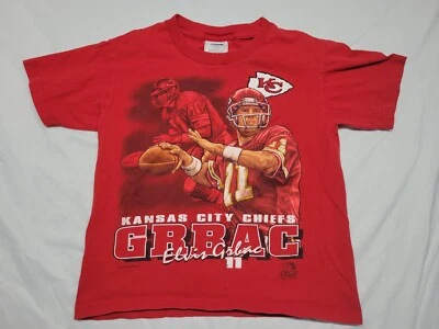 Camiseta roja de fútbol americano juvenil vintage 1999 Elvis Grbac 11 Kansas City Chiefs M 8 Foto 1 de 4
