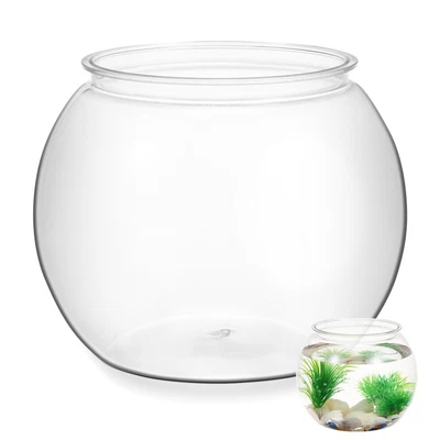 Fischtank Haustier Transparentes Rundes Aquarium Fischglas Wasservase Pflanze - Bild 1 von 4