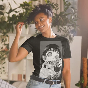 Horror Anime Girl Creepy Goth Gothic Short-Sleeve Unisex T-Shirt - Picture 1 of 13