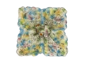 Four Section Candy/Nut Dish Featuring Two Birds And Raised Flowers - Picture 1 of 7