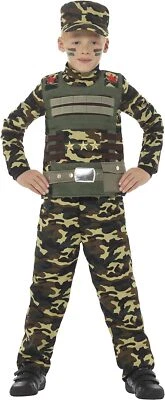 Smiffys Camouflage Military Boy Costume,Green,Small - Image 1 of 3