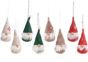 Gnomi Natalizi Babbo Natale da Appendere con Naso in Legno Decorazioni Natalizie - Foto 1 di 2