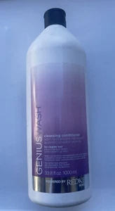 REDKEN Genius Wash Cleansing Conditioner New Coarse Hair Beauty New 1000m 33.8oz - Picture 1 of 2