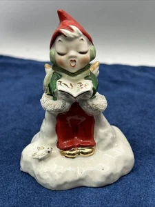 Campana de Navidad vintage de cerámica para villancicos cantores duxie ángel  - Imagen 1 de 14