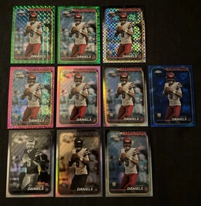 JAYDEN DANIELS ROOKIE REFRACTOR RAINBOW LOT (10) 2024 TOPPS CHROME COMMANDERS - Picture 1 of 2