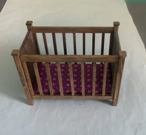 Dollhouse Miniature 1:12 Scale Childs Cot (Crib)(Purple) #5800 - Picture 1 of 5