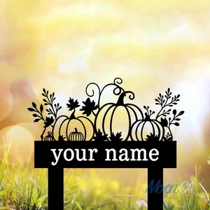 Palo da Giardino Zucca Personalizzato, Decorazione Happy Fall, Decorazione Ringraziamento, Giardino Si - Foto 1 di 9