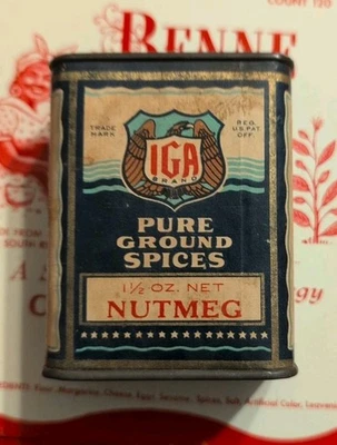 Vintage IGA  pure ground Spices mustard Spice cardboard not Tin Chicago Illinois - Image 1 of 4