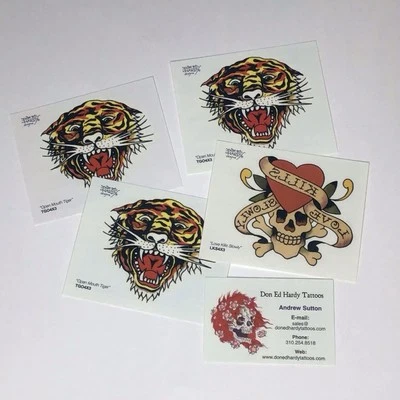 Lote de tatuajes temporales raros Ed Hardy más botones  Foto 1 de 2