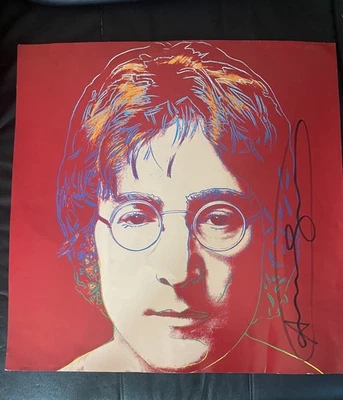 SIGNED POSTER Andy Warhol, “JOHN LENNON” Large Poster Print Shafrazi catalog - Image 1 of 4