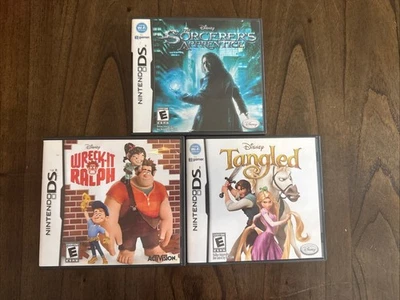 Nintendo Ds Lot Of 3 Games CIB - Tangled, Wreck-it Ralph, Sorcerer’s Apprentice - Image 1 of 4
