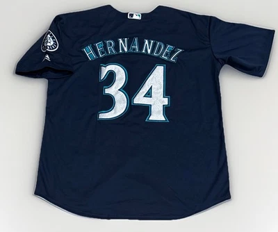 Camiseta para hombre Felix Hernandez Seattle Mariners XL NUEVA CON ETIQUETAS azul oscuro retro alternativa Foto 1 de 4