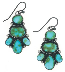 Sonoran Gold Turquoise Earrings By Navajo Artist Angela Martin - Picture 1 of 3
