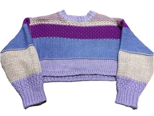 Altered State Cropped Cable Knit Sweater Size XS M Multicolor Stripe - NWOT - Picture 1 of 5