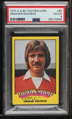 1974-75 A&BC Footballers Graeme Souness (Name Misspelled as Graham) #80 PSA 4 - Image 1 of 2