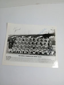 Foto squadra Baltimore Colts 1958 firmata Johnny Unitas Art Donovan NFL Football - Foto 1 di 8