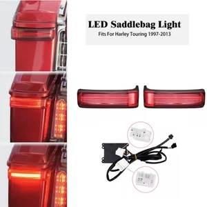 Red LED Saddlebag Running Brake Turn Light For Harley Touring FLHT 1997-2013 - Picture 1 of 12