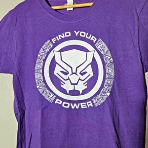 Marvel Black Panther "Find Your Power" Graphic Purple T-Shirt Youth Size XXL - Picture 1 of 6