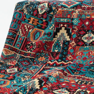 Ethnic Boho French Jacquard Tapestry Upholstery Fabric for Sewing Sofa BTHY DIY - Image 1 of 4