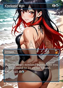 MTG - Cyclonic Rift - Fanart Borderless Style Card for EDH / Playtest - Picture 1 of 2