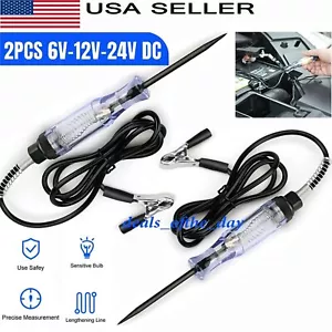 2X Luz de Prueba Coche Circuito Probador Sonda 24V 12V 6V DC Probador de Continuidad de Voltaje - Imagen 1 de 24