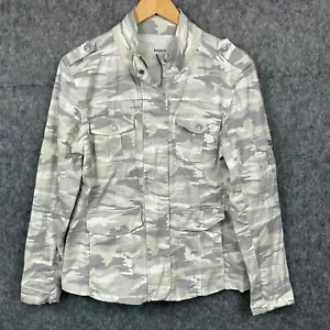Giacca jeans Kensie donna L grigio mimetico denim sartoriale 4 tasche full zip elasticizzata - Foto 1 di 14