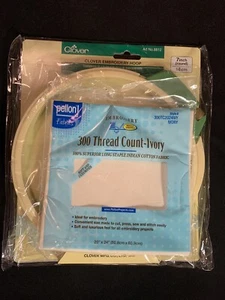 Clover Embroidery Stitching Hoop 7” Round #8812 & Pellon Embroidery Fabric - Picture 1 of 4