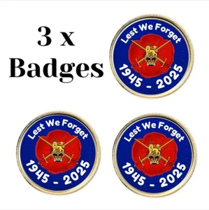3 x British Army Lest We Forget 1945-2025 (BU11) Lapel Pin Badges - Picture 1 of 3