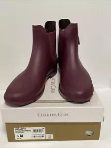 Charter Club Womens Rain Booties 8M Meradeth Burgundy Matte Rare Color Cute OOAK - Picture 1 of 11