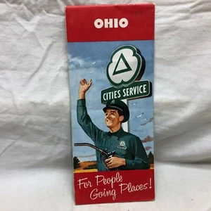 Vintage 1950s Cities Service Map Ohio  - Picture 1 of 7
