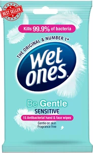 Be Gentle Sensitive Antibacterial Hand and Body Wipes, 15 Wipes, Travel Pack, Fr - Picture 1 of 12