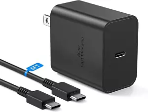 45W Type USB C Super Fast Wall Charger+6ft Cable For Samsung Galaxy S22 S21 S23 - Picture 1 of 14