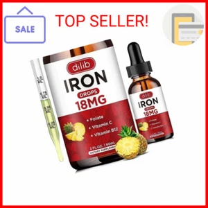Liquid Iron Supplement for Women & Men Iron Drops Iron Supplements for Anemia wi - Picture 1 of 2