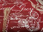 Waverly Inspirations Tea Time Menu Fabric Rust Red Cut To Order Sold By Yard