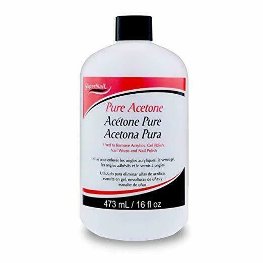 Super Nail Pure Acetone 16 Oz.