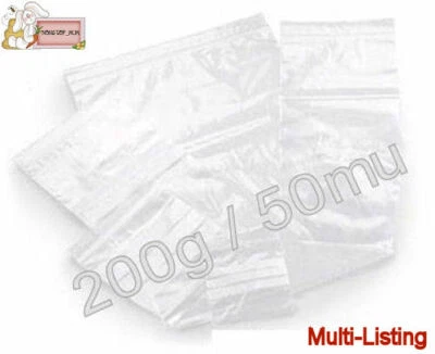 NSM GRIP SEAL - 200g klare wiederverschließbare selbstklebende Polyethylenbeutel alle Größen / Mengen