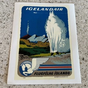 Etiqueta de equipaje reproducción Icelandair Flugfelag Islands años 60’s - Imagen 1 de 1